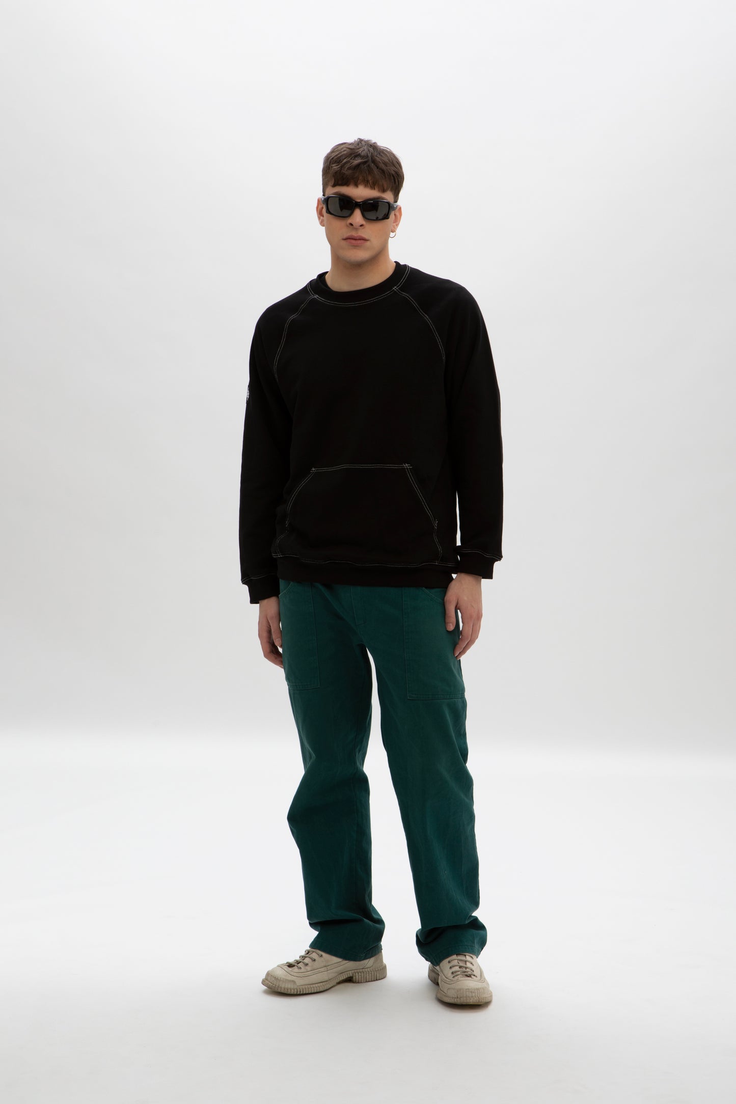 SWEATER RAGLAN LTH BLACK