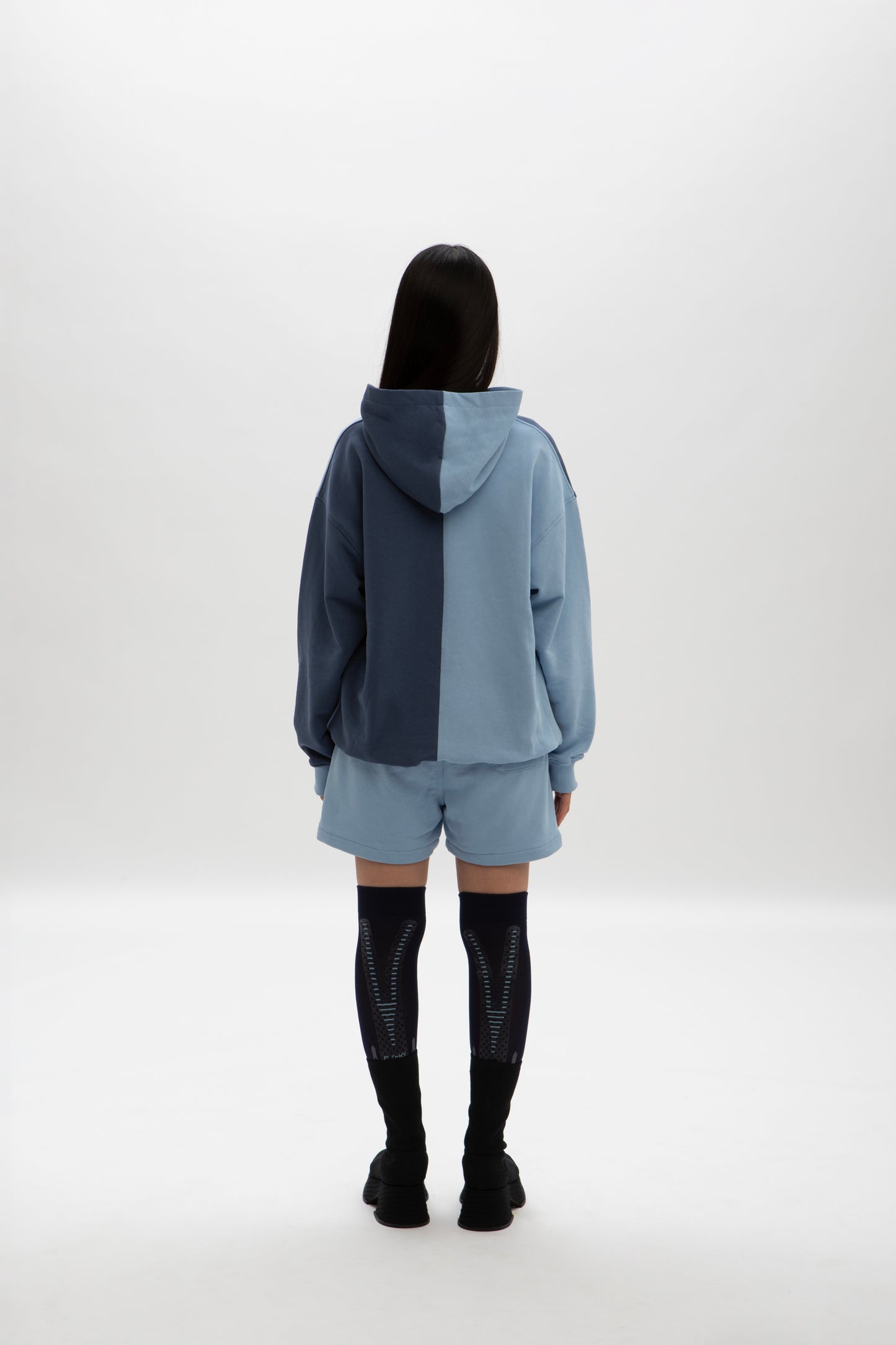 HOODIE SPLIT INDIGO SKY