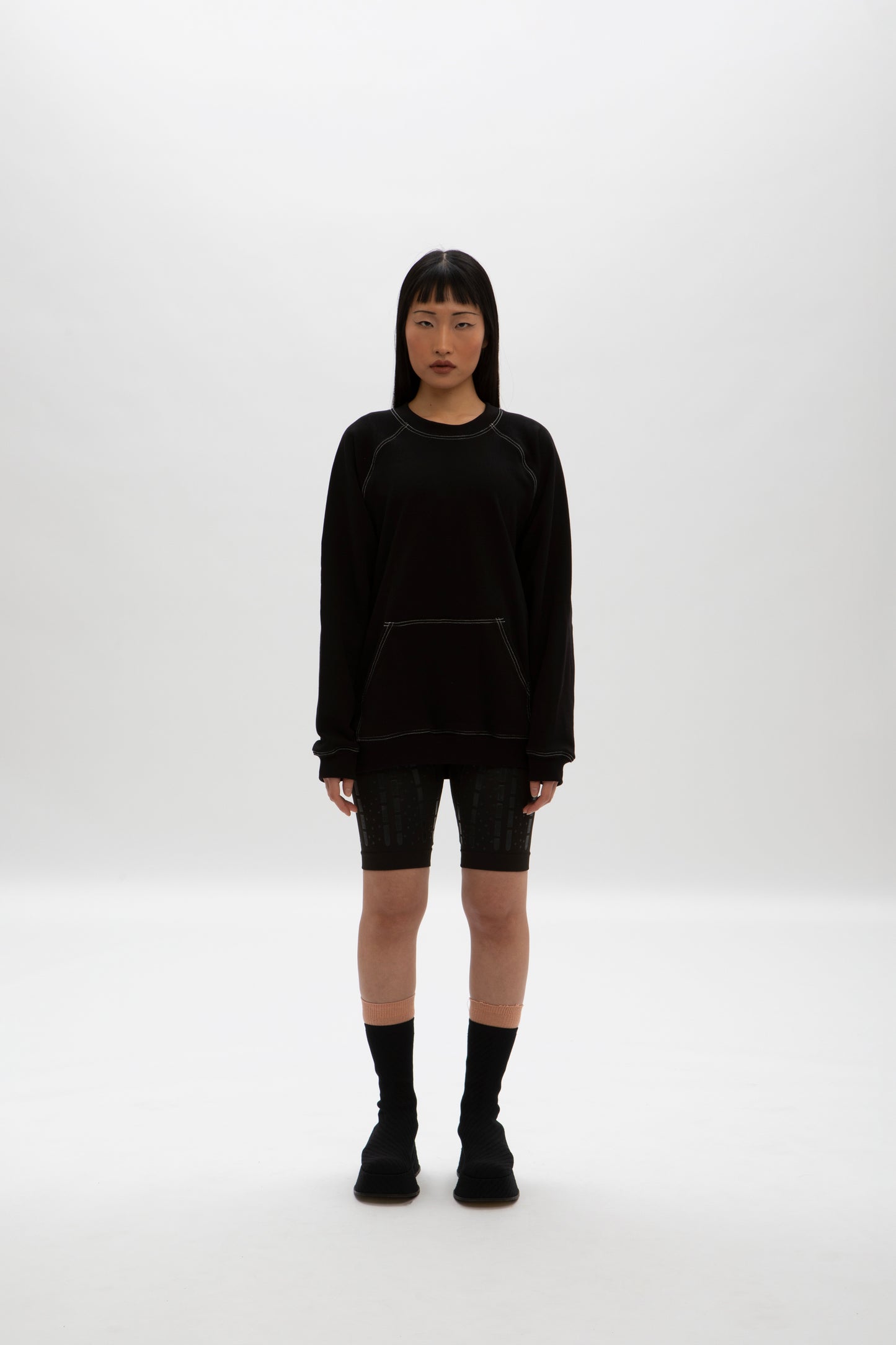 SWEATER RAGLAN LTH BLACK