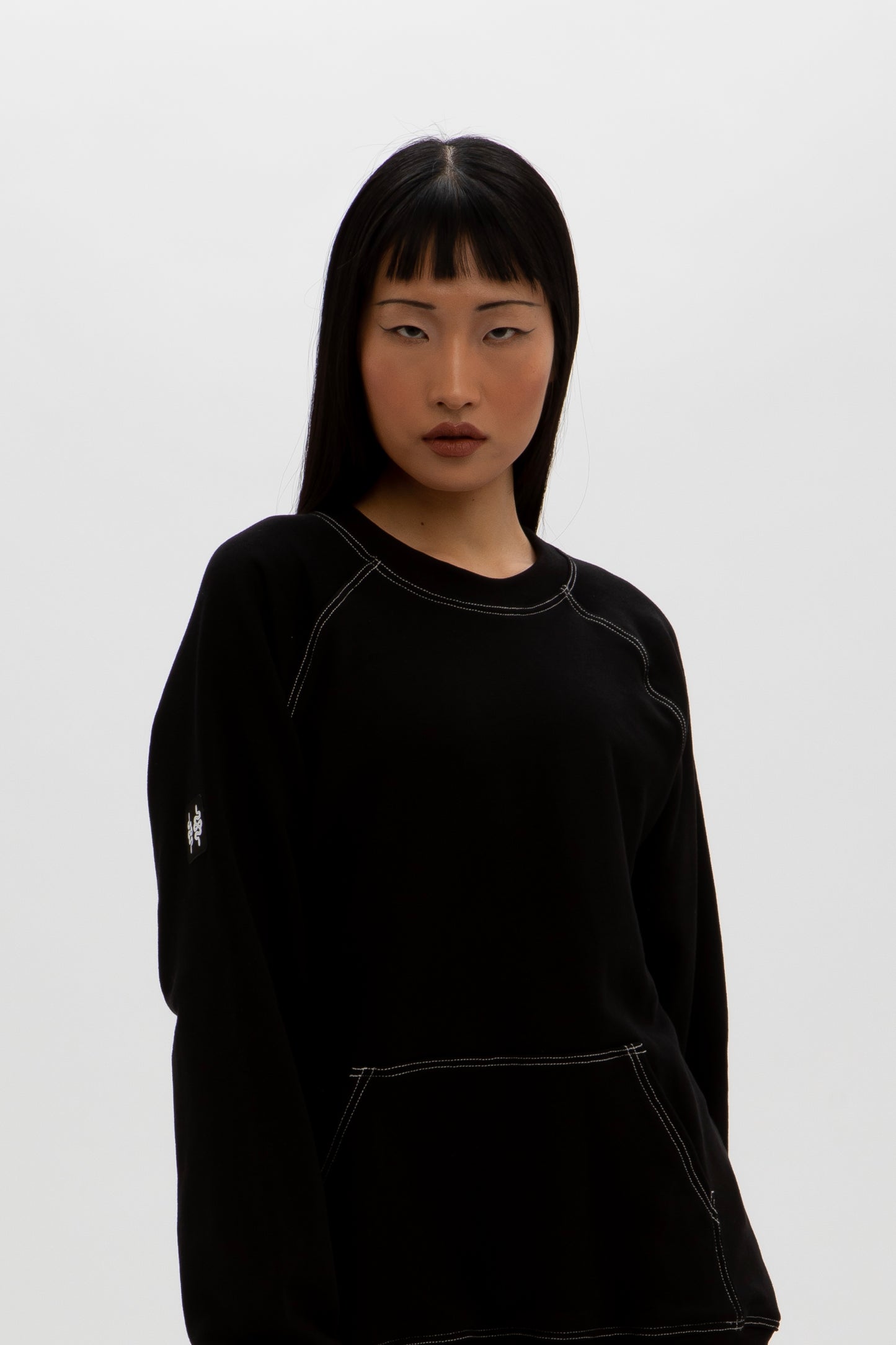 SWEATER RAGLAN LTH BLACK